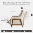 thumbnail image 5 of Modern Power Genuine Leather Recliner Chair with USB and Solid Wood Legs for Living Room Beige, 5 of 8