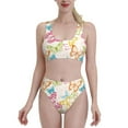 thumbnail image 2 of Picia Retro Colorful Butterfly Women's High Waisted Bikini Scoop Neck Swimsuit Two Pieces Bathing Suit-X-Large, 2 of 8