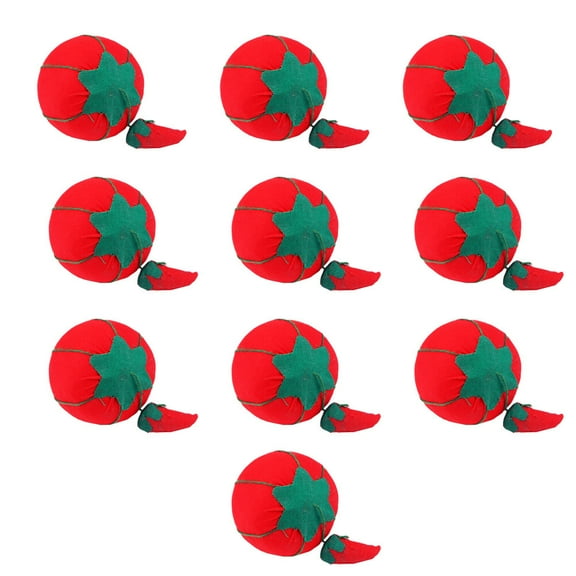 10pcs Tomato Pin Cushion Needle Holder Set for Craft Sewing Quilting and Daily Needlework Accessories