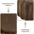 thumbnail image 4 of 31.5" Round Drum Coffee Table, Fluted Design with Walnut Solid Wood Veneer for Contemporary Living Room, 4 of 11