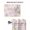 thumbnail image 6 of Wildflowers 2 Panel Kitchen Curtains for Windows, Spring Watercolor Tulip Floral Leaf Pink Plaid Bathroom Privacy Curtain, Home Décor Window Treatment for Bedroom/Living Room 55"x45", 6 of 6