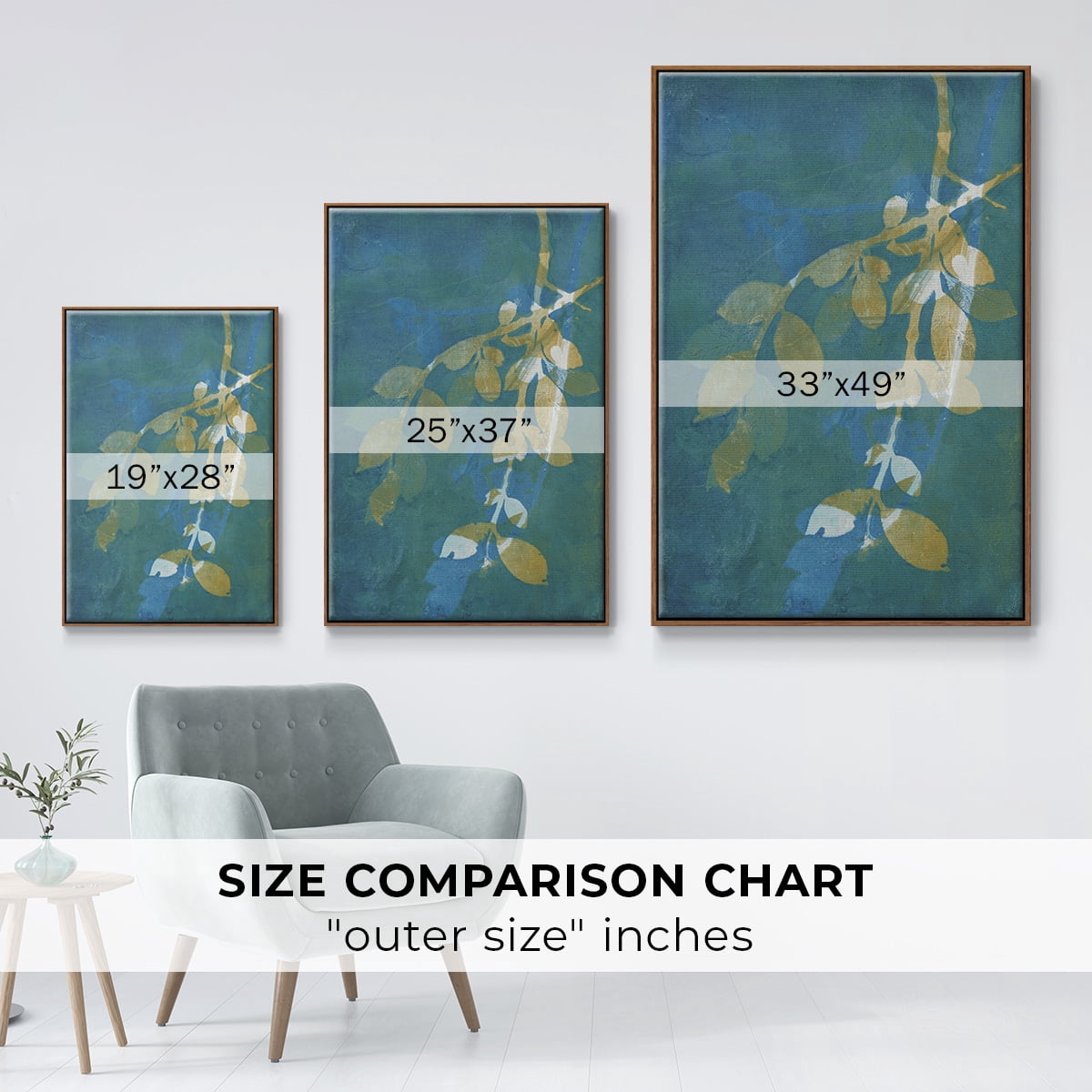 Branching Out XX Framed Premium Gallery Wrapped Canvas - Ready to Hang - 25 x 37 - Walnut Floating Frame