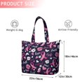 thumbnail image 4 of Pink Breast Cancer and Pioneer Flower Travel Tote Bags for Women Carry On,Large Weekender Bags for Women Travel,Multi Functional Duffle Bag for Work,Shopping,Sports, 4 of 5
