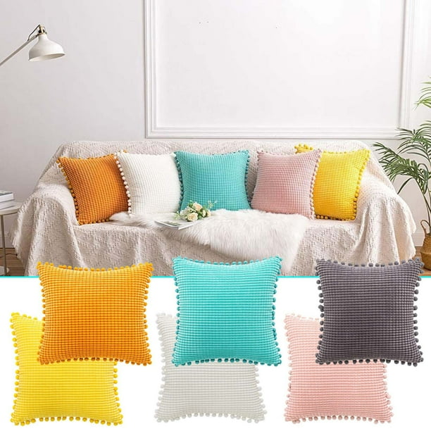 Xihbxyly Cojín de Pana, Suave y Cómodo, Accesorio Decorativo para Sala de Estar, Sofá Cama, Acogedor, Ideal para Cafetería, Biblioteca, Salón, 45 X 45 Cm.