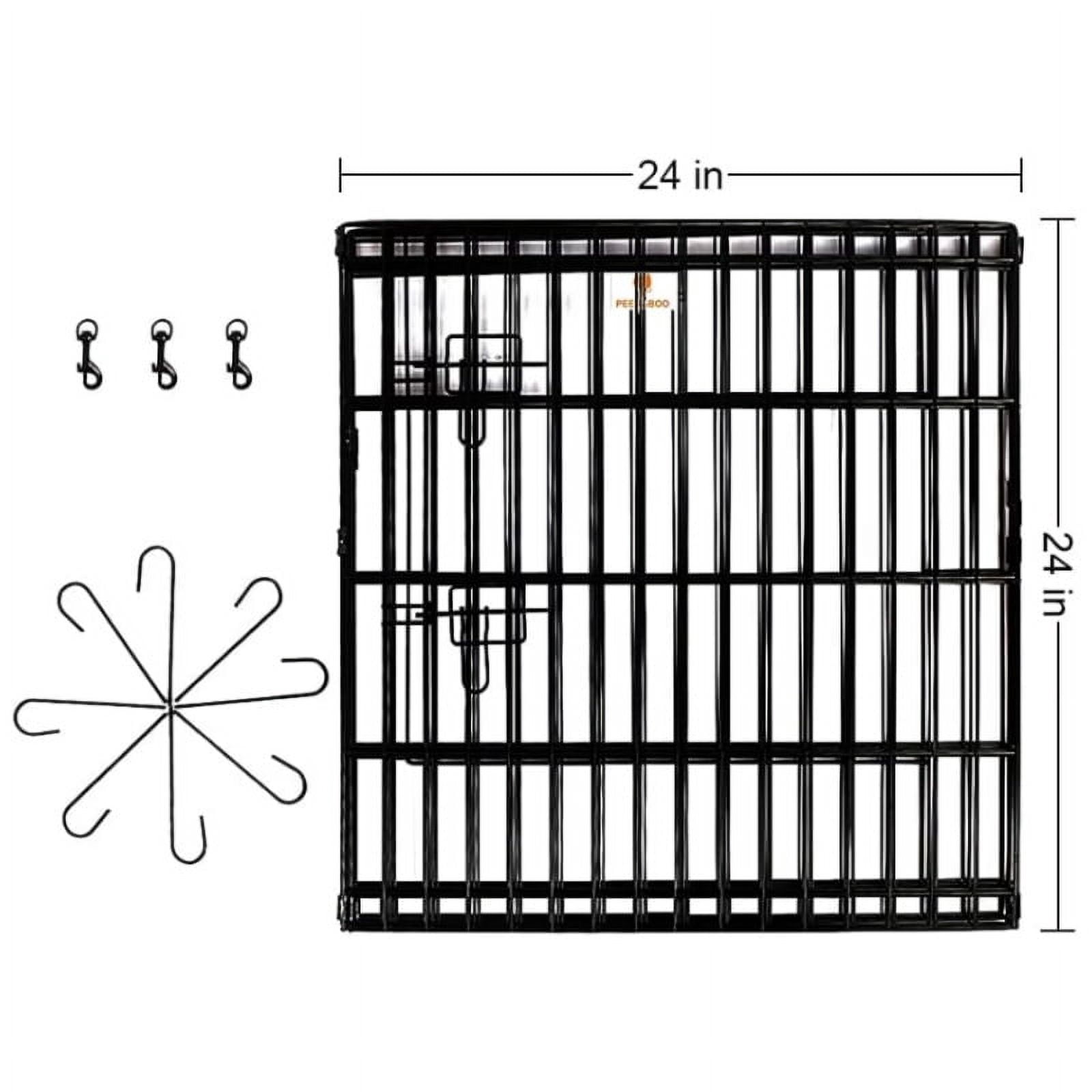 GODOHOME 18″Foldable Metal Playpen Eight Piece Fence Dog Cage, Black