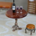 thumbnail image 2 of CHUANK Table Ronde Miniature en Bois Table d'Appoint Maison de Poupée Accessoire de Décoration Maison de Poupée Meubles Maison de Poupée, 2 of 4