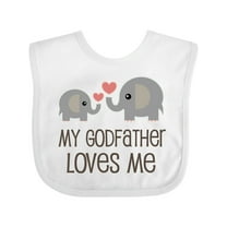 Inktastic My Godfather Loves Me Godson Boys or Girls Baby Bib