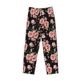 thumbnail image 4 of Goofa Rose Flowers Printed Soft Pajama Pants for Men, Wide Leg Comfy Casual Lounge Yoga Pants-Medium, 4 of 9