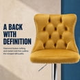 thumbnail image 5 of ODUSE-DAILY Yellow Velvet Swivel Bar Stools Set of 2 with Upholstered Back, 25-33 Inch Height Adjustable, Bar Chairs for Counter Height Bar Height Kitchen Island Pub (2Pcs, Silver Base, Gold), 5 of 10