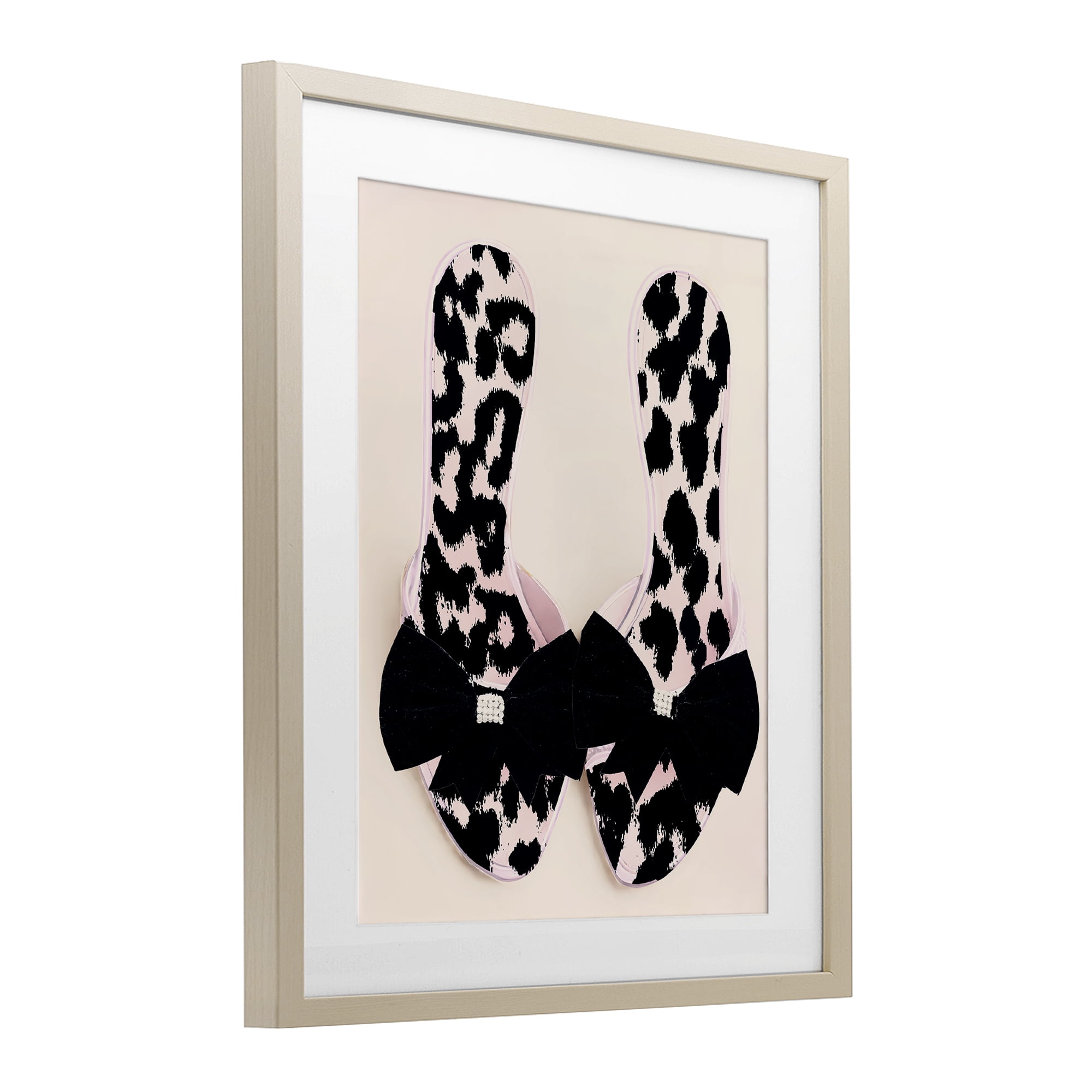 Cat Walk Spotted Shoes Birch Framed Print Under Glass, design by Annabelle Hall