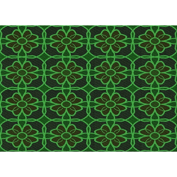 Ahgly Company Machine Washable Indoor Rectangle Transitional Midnight Gray Area Rugs, 4' x 6'