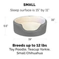 thumbnail image 3 of FurHaven Pet Products Faux Sheepskin & Suede Oval Pet Bed for Dogs & Cats - Gray, Small, 3 of 10