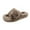 Khaki, variant on Bkhluea Women's Memory Foam Faux Fur Lined Open Toe Slippers for Women House Shoes Indoor and Outdoor