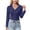 Navy, variant on Button Down Shirts for Women Slim Fit Basic Solid Color Long Sleeve Stretch Dress Shirts Work Shirt Wrinkle Free Office Blouses Navy M