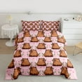 thumbnail image 2 of Manfei Kawaii Capybara 3 Pieces Queen Comforter Set for Preppy Child,Cartoon Animal Ultra Soft Bedding Sets,Spring Garden Flowers Bedding Comforter Set Breathable,Lightweight Room Decor,Reversible, 2 of 8