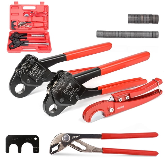 Crimping Tool iCrimp F1807 PEX para tubos con alicates y juego de cortadores