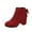 Red Boots, variant on Juebong Women Retro Ankle Boots Suede Chunky Block Heels Bow Strap Side Zipper Round Toe Western Booties Comfort Casual Slip Black,36