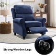 thumbnail image 6 of Ebello Push Back Recliner Chair – Overstuffed Textured Fabric Wingback Recliner, Adjustable Manual Reclining Sofa Chair for Living Room, Bedroom (Blue), 6 of 8