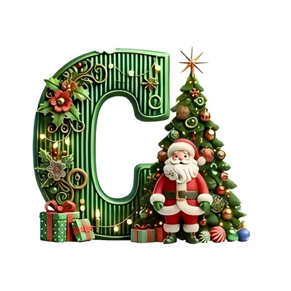 Zmeidao 26 Letters Christmas Tree Decoration Pendant, Personalized Christmas Letter Hanging Ornaments, Christmas Decoration Hanging Decorations for Door Window Fireplace
