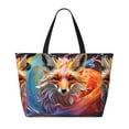 thumbnail image 2 of Fotbe Color Splash Fox Portrait Bolsa de Viaje para Playa - Resistente al Agua, Bolsa Tote de Gran Capacidad y Ligera con 7 Bolsillos para Mujeres y Hombres, 2 of 7