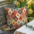 thumbnail image 3 of Throw Pillow Covers, Vintage Moroccan Decorative Throw Pillow Covers 20x20 Inch, Abstract Bohemia Geometric Pattern Orange Square Linen Pillow Cases for Couch/Living Room/Sofa, 3 of 9