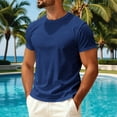 thumbnail image 2 of Trgacdwlo Men's Ice Silk Running Shirts Crew Neck Mens Shirts Short Sleeve Quick Dry Cooling Summer Fishing Shirts for Men Navy L, 2 of 6