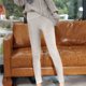 thumbnail image 4 of Gibobby pantalones cargo Leggings gruesos de de de felpa de cintura alta elásticos de color sólido para mujer（Gris， M), 4 of 5