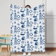 thumbnail image 4 of Baby Toddler Nautical Blanket Gift for Boys Navy Marine Boat Lighthouse Compass Anchor Whale Wave Receiving Blanket Ocean Sea Soft Flannel Swaddle Cover Nursery Stroller Crib Bed Throw 30x40, 4 of 6