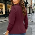 thumbnail image 6 of cocolona Business Casual Cropped Blazer Lapel Long Sleeve Button Suit Jacket Work Office Open Front Tops, 6 of 6