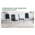 thumbnail image 3 of PU Leather Dining Chairs Set of 4, Modern Silver Metal Legs, Minimalist Kitchen, Office, Cafe Chairs with Floor Protectors & Easy Assembly, Black, 3 of 13