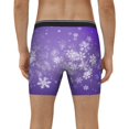 thumbnail image 4 of Salouo Snowfall Sky White Purple Pattern Men's Boxer Briefs, Soft & Breathable Underwear Elastic Waistband Briefs for Men,1-Pack, 4 of 7