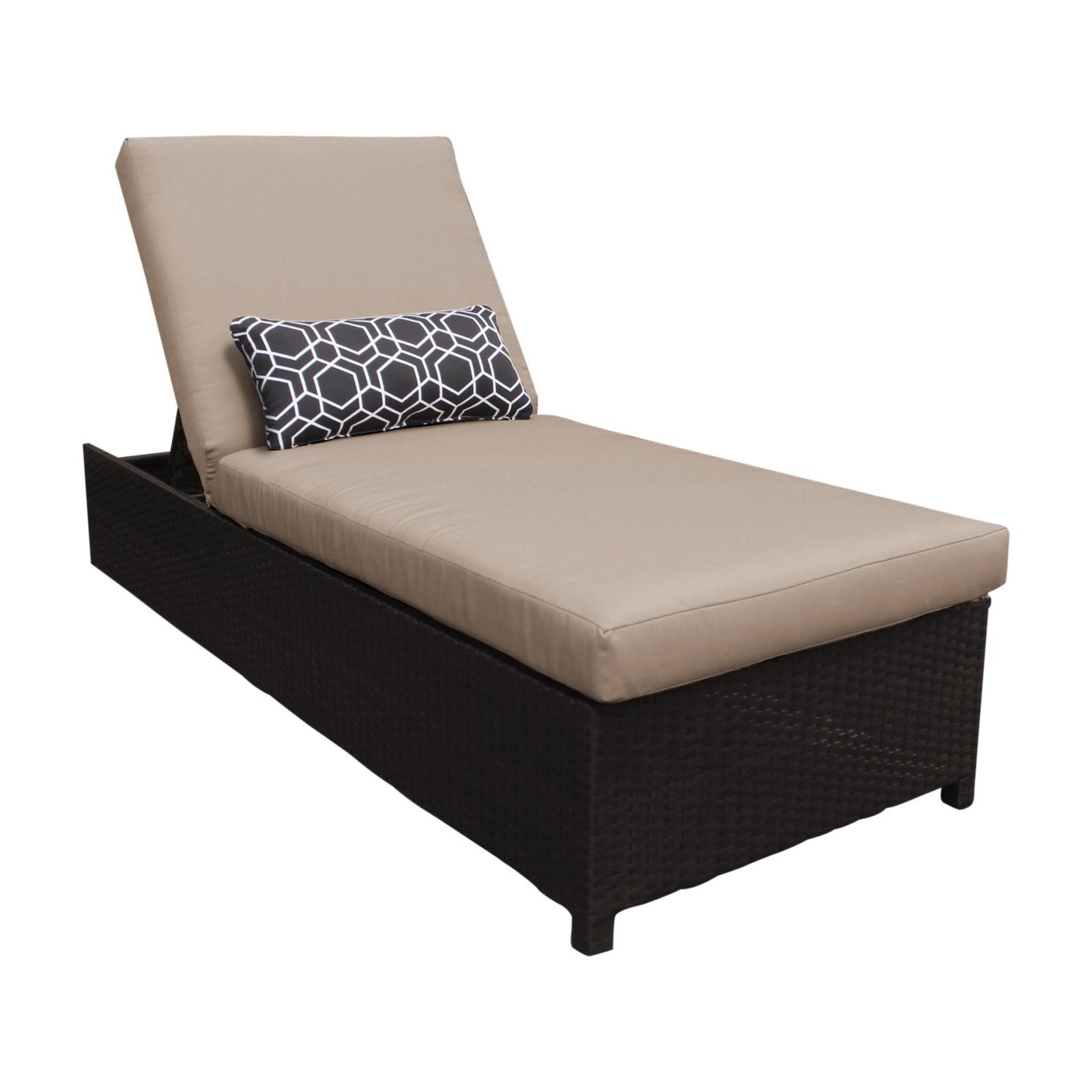 TK Classics Belle Wheeled Wicker Outdoor Chaise Lounge Chair - image 1 of 11