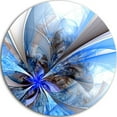 thumbnail image 1 of Design Art 'Symmetrical Blue Fractal Flower' Graphic Art Print on Metal, 1 of 5