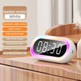 thumbnail image 1 of KEINXS Réveil Rechargeable RGB Lumière d'Ambiance 2 Alarmes Volume Fort Haut-Parleur Sans Fil 12/24H Contrôle Vocal Horloge Numérique LED, 1 of 8