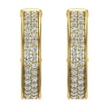 thumbnail image 3 of 19 mm Diameter Dual row Pavé Set Diamond Hoop Earrings 1.50 CTW 14k Gold, 3 of 4
