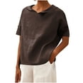 thumbnail image 1 of DcGZvy Going Out Tops for Women Button-Down Shirts for Women Short Sleeve Blouses for Women V Neck Work Shirts for Women Solid Color Tunic Tops Summer Basic Tees 2025 XXL, 1 of 6
