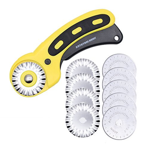 AUTOTOOLHOME 45mm Wavy Rotary Cutter 10pc Pinking Circular Refill