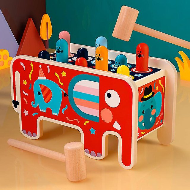 Banco de madera YONGSHENG para niños y niñas martillo de juguete con engranajes reloj deslizante
