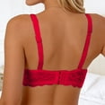 thumbnail image 4 of XFeng Women Floral Lace Underwire Bra, V Neck Adjustable Thin Straps Support Comfort Bra, 4 of 5