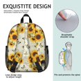 thumbnail image 5 of Sunflower and Butterfly Cream Pattern Backpack for School, Cute School Bag with Adjustable Shoulder Straps and Padded Back, 13.8"x11.4"x6", 5 of 5