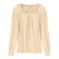 thumbnail image 4 of AherBiu Long Sleeve Tops for Women Casual Loose Square Neck Ruched Tunic Blouse Comfy Top Tees T Shirts, 4 of 6