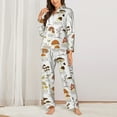 thumbnail image 2 of Fotbe Mushrooms And Butterflies Pattern Long Sleeve Pajama Set for Women,Sleepwear Set,2-piece Loungewear Set,Soft PJs Comfy Nightwear with Pockets -Medium, 2 of 7