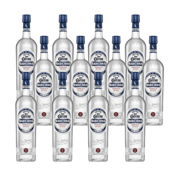 Caja de 12 Tequila Jose Cuervo Tradicional Plata 950 ml