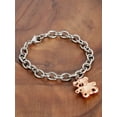 thumbnail image 2 of ELYA Jewelry Women's Bear Charm Rose Gold Plated Steel Chain Bracelet, 2 of 4