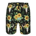 thumbnail image 4 of Naloa Sunflower Skull Boho Men's Beach Shorts, Surfing shorts, Swim trunks, Quick Dry Swim Trunks for Surfing Beach Fun - XX-Large, 4 of 9