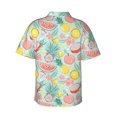 thumbnail image 3 of Daiia Bright Peach Hawaiian Shirt for Men Gentle Cotton Regular Short Sleeve Casual-Small, 3 of 9