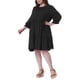 thumbnail image 4 of Vestido de verano para el Día de la Madre Agnes Orinda Plus Size para mujeres, con cuello atado, mangas de encaje, casual, con volantes, midi y fluido, talla 3X, negro, 4 of 6