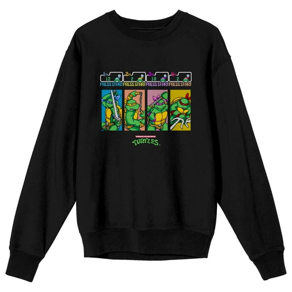 Teenage Mutant Ninja Turtles Player Selection Men's Black Long Sleeve Sweatshirt-3XL