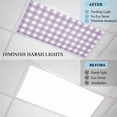 thumbnail image 4 of Purple Checkered Fluorescent Light Covers, Farmhouse White Buffalo Plaid Magnetic Light Covers for Ceiling Lights, Fluorescent Ceiling Shade Filters for Classroom Bedroom Office 4x2Ft x 3PCS, 4 of 8
