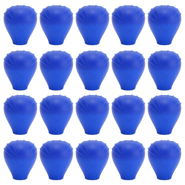 20pcs Makeup Brush Covers Portable Silicone Cosmetic Brush Storage Protection Cover Blue M